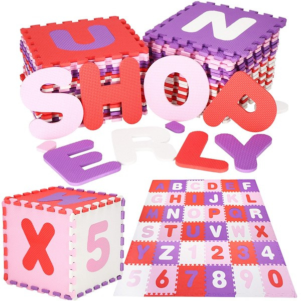 Mata piankowa cyfry, alfabet 175x175 cm multikolor puzzle dla dzieci pianka EVA