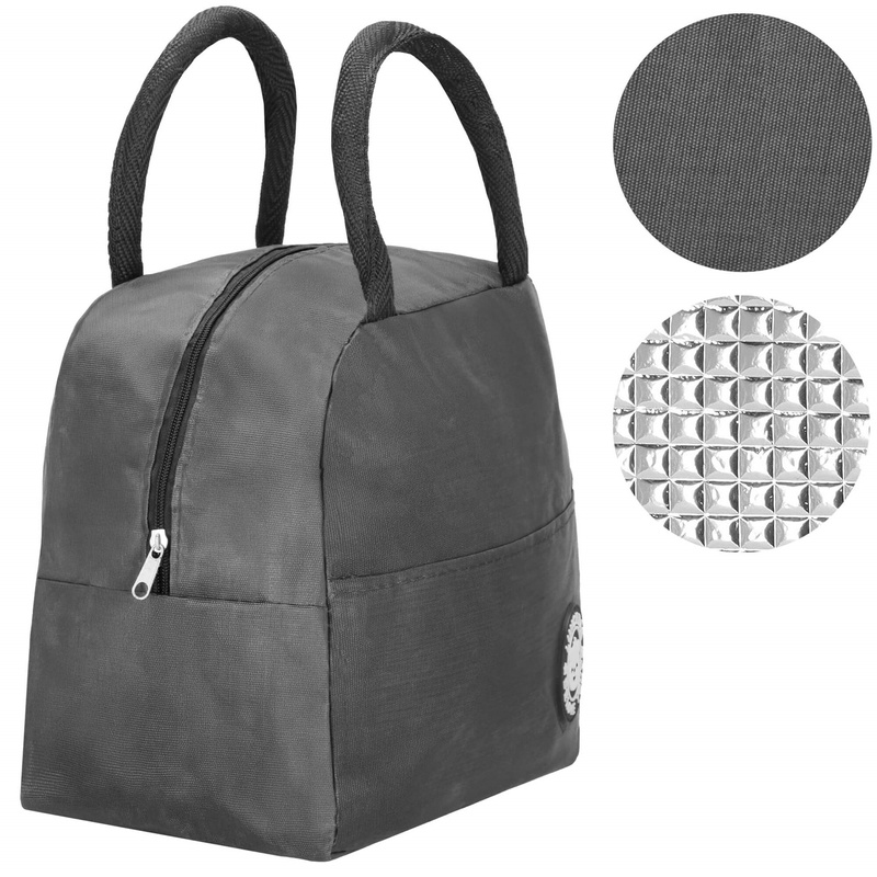 Torba termiczna na żywność 5 L chłodząca na piknik plażę szara