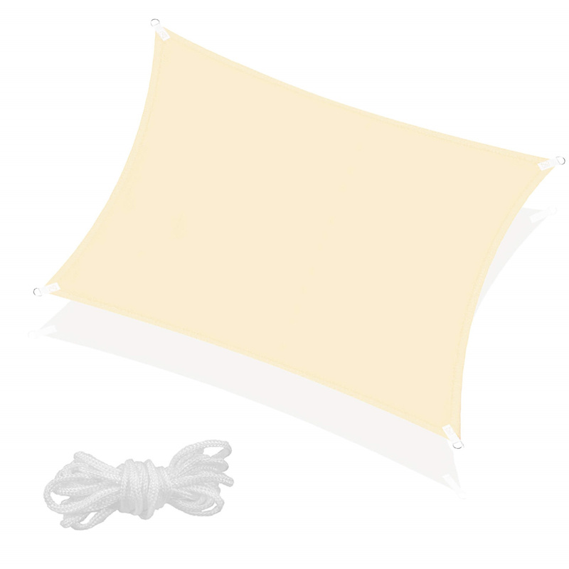Żagiel przeciwsłoneczny 3x2 m cieniujący prostokątny do ogrodu wodoodporny kremowy