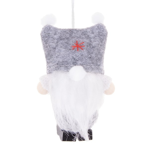 Skrzat 8cm ozdoba świąteczna, krasnal świąteczny, gnom szary