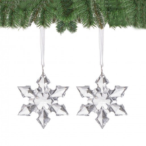 Kryształki bombki choinkowe śnieżynki 2 szt.