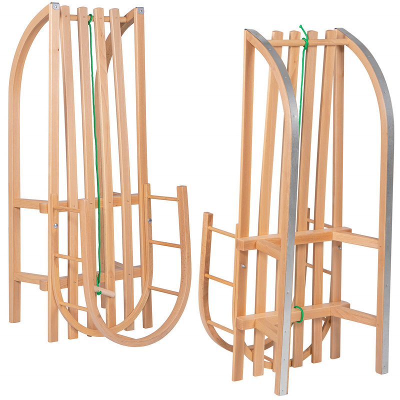 Drewniane sanki z oparciem