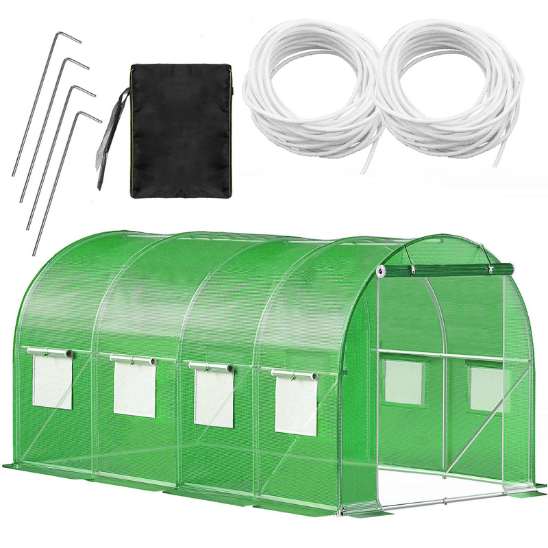 Tunel ogrodowy foliowy UV4 140g/m2 4,5x2x2 m zielony, szklarnia foliowa