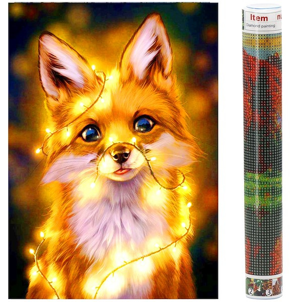 Haft diamentowy mozaika lisek obraz 40x30 cm