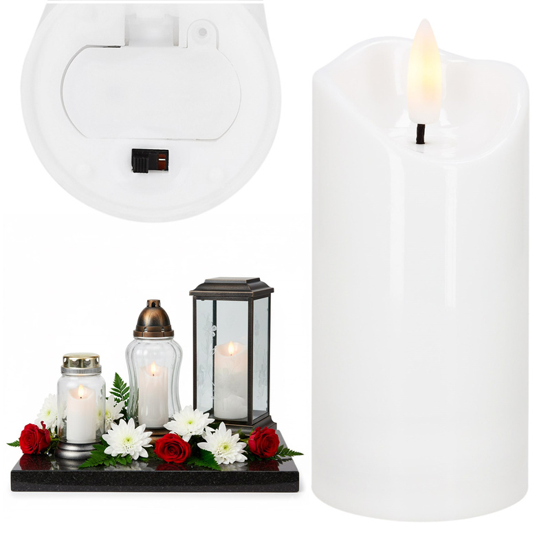 Wkład Led do znicza, świeczka elektryczna 10 cm świeca na baterie