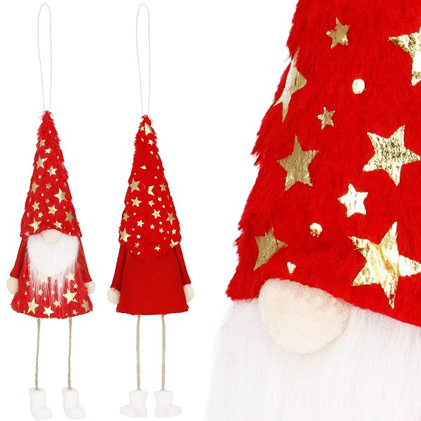 Krasnal świąteczny 35 cm ozdoba choinkowa skrzat zawieszka na choinkę, gnom