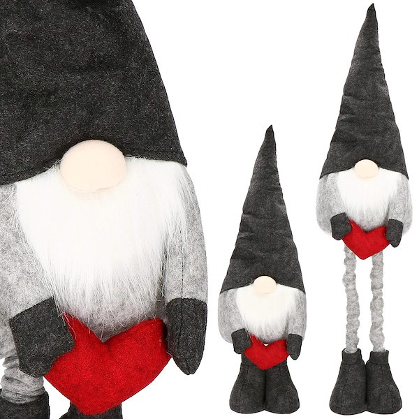 Skrzat szary 63-93 cm teleskopowe nóżki krasnal świąteczny gnom