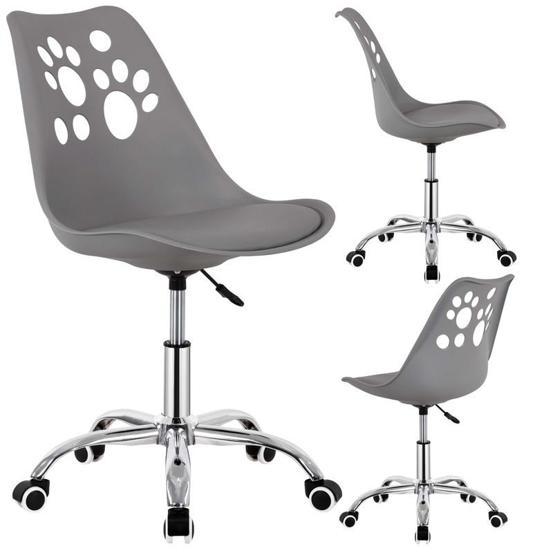 Krzesło obrotowe biurowe ergonomiczny fotel na kółkach dla dzieci szary