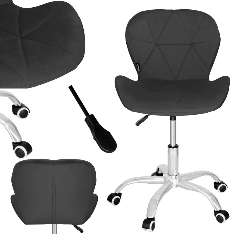 Krzesło obrotowe biurowe fotel na kółkach do komputera ergonomiczny ciemnoszary