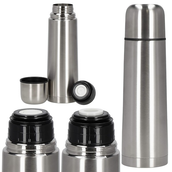 Termos do kawy i herbaty 500 ml stal nierdzewna turystyczny srebrny