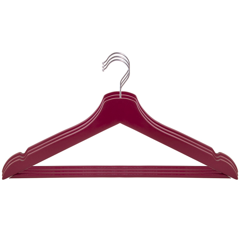 Wieszaki na ubrania drewniane zestaw 3 szt. bordowe