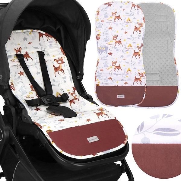 Wkładka do wózka spacerowego 37x78 cm materacyk ochronny, dwustronny, zwierzątka