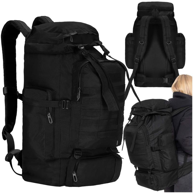 Plecak survival 60 L turystyczny czarny