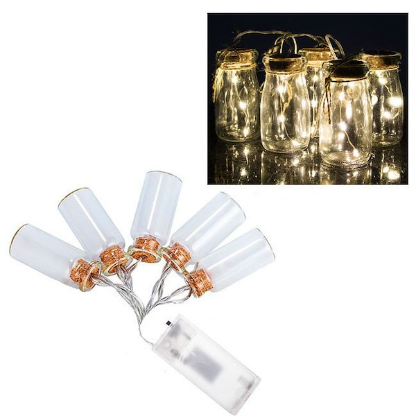 Lampki dekoracyjne butelki 5 szt. 15 LED diody oświetlenie ozdobne