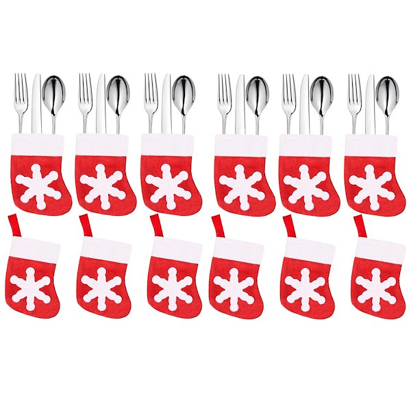 Kieszonka na sztućce 12szt. świąteczne etui, skarpeta ozdoba świąteczna