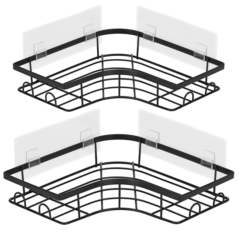 Półki narożne do kabiny prysznicowej, półka wisząca, łazienkowa zestaw 2 szt. czarne