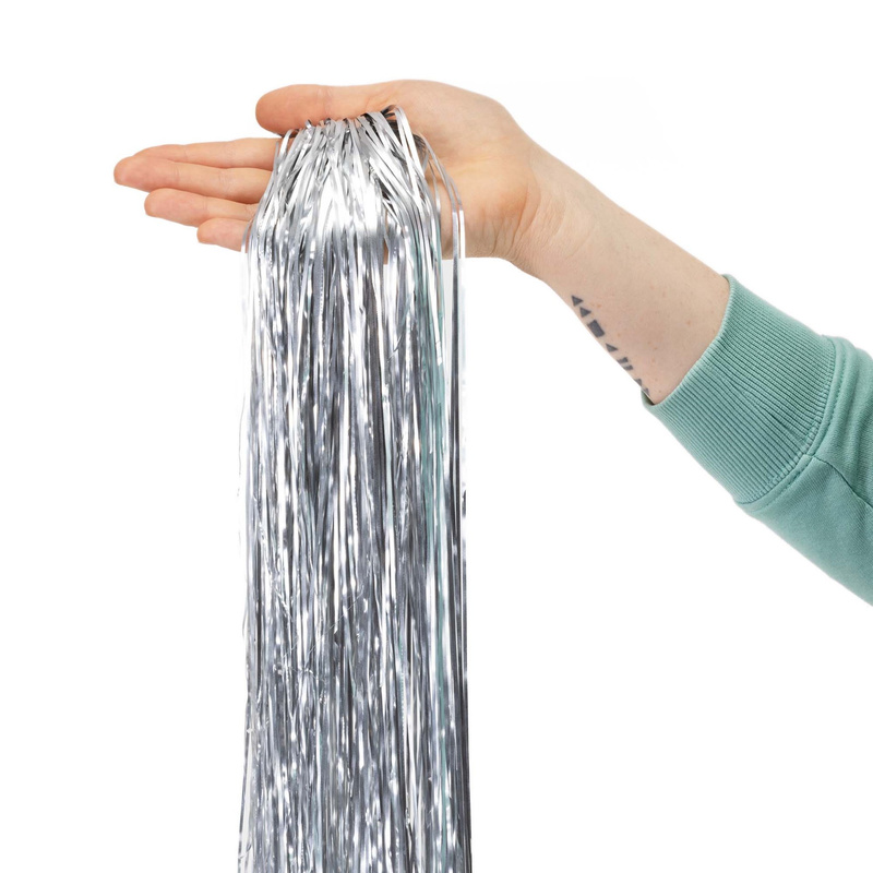 Włosy Anielskie dekoracja świąteczna, ozdoba na choinkę, 100 cm srebrne