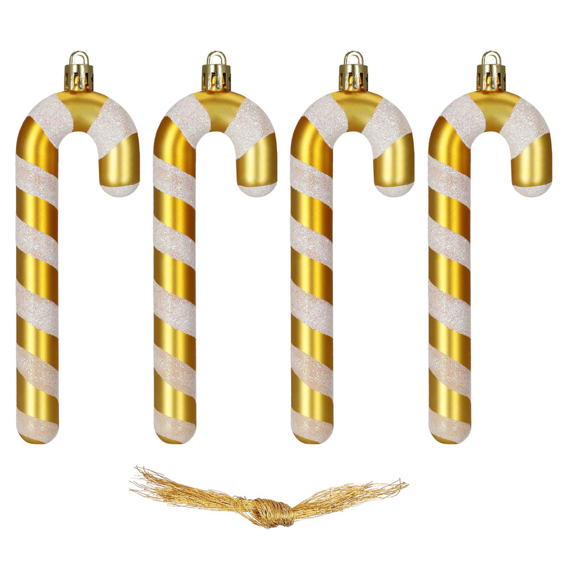 Bombki choinkowe zestaw 4 szt. dekoracje świąteczne do stroika, laska cukrowa, nietłukące