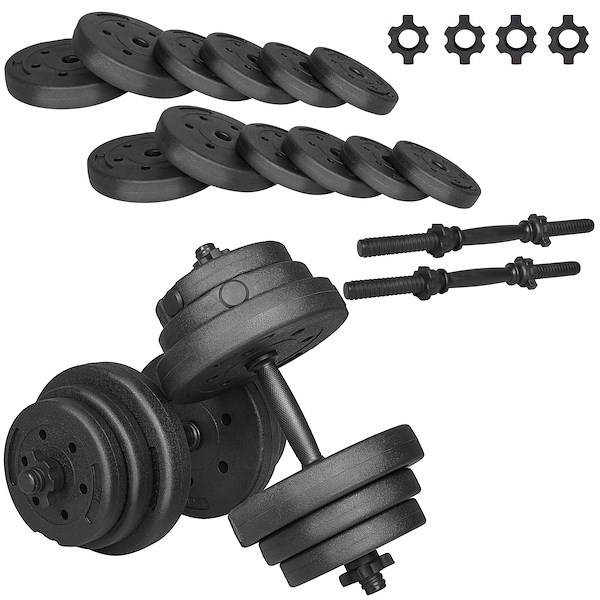Hantle kompozytowe 20kg 2x10kg gryf zestaw