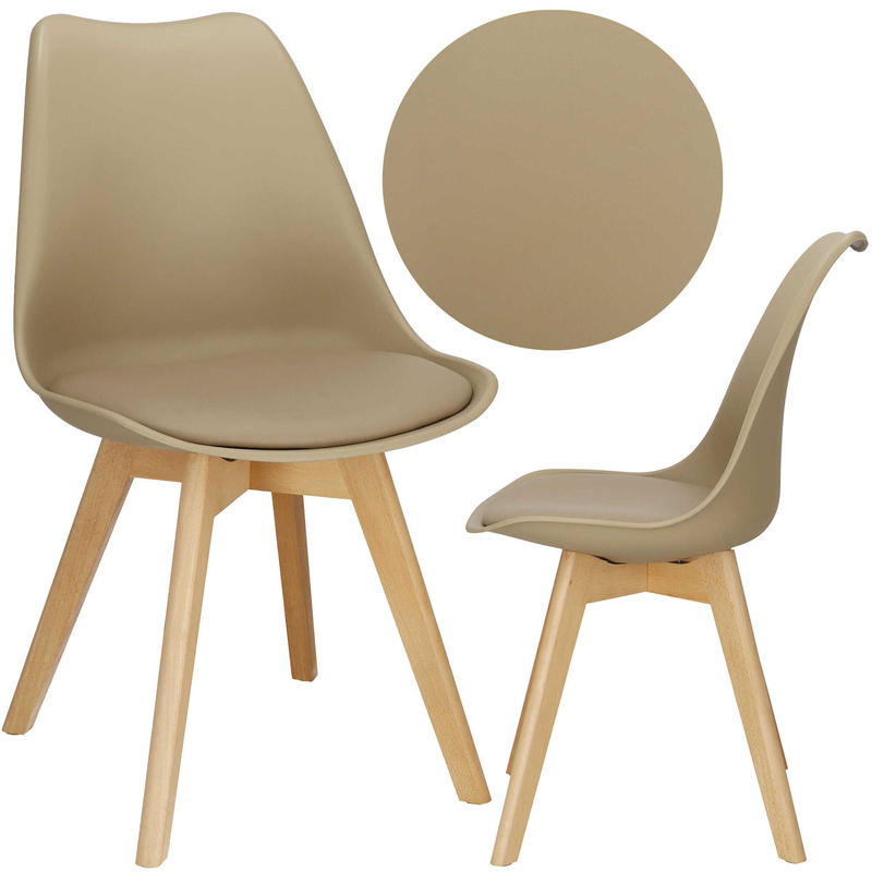 Krzesło Verde do jadalni, kuchni skandynawskie beżowe