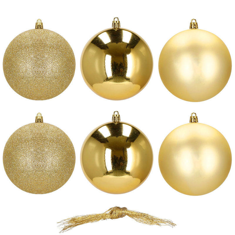 Bombki choinkowe 11 cm, 6 sztuk złote, zestaw ozdoby choinkowe