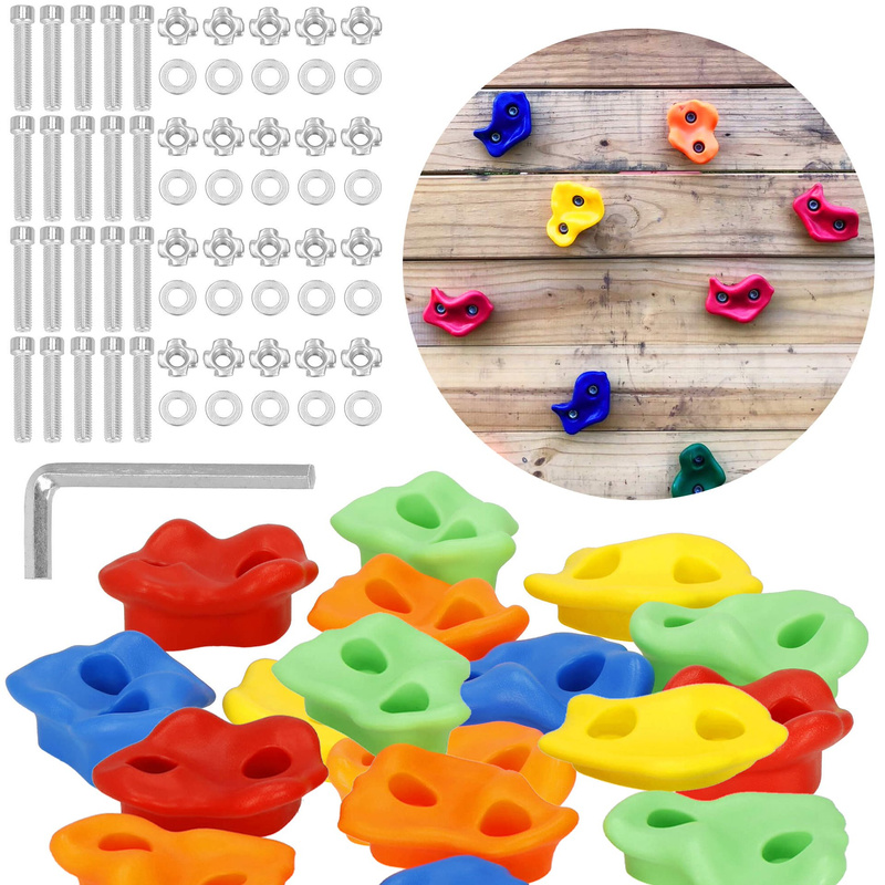 Kamienie wspinaczkowe 20 szt. uchwyty do ścianki, skałki dla dzieci kolorowe