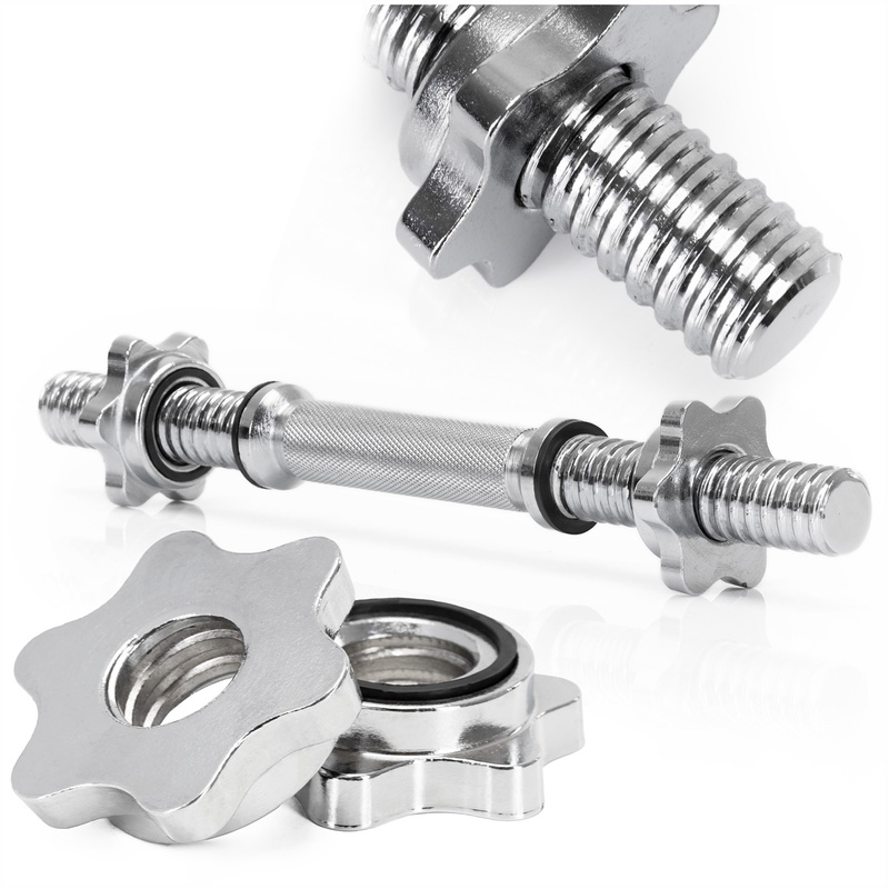 Gryf krótki 36 cm do treningu siłowego, do hantli 28 mm stal chromowana