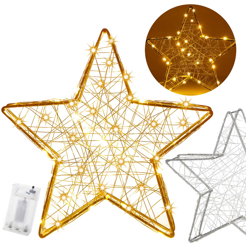Oświetlenie świąteczne 30 LED gwiazda dekoracja świąteczna witraż biały ciepły