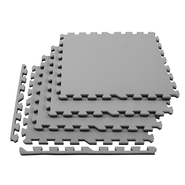 Mata do ćwiczeń piankowa, puzzle 60x60 cm fitness szara