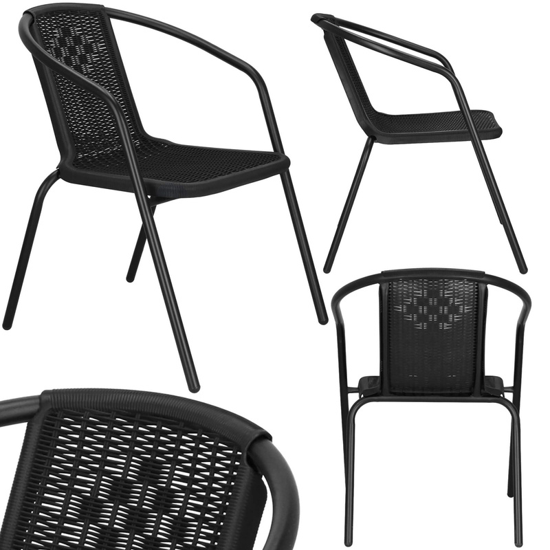 Krzesło ogrodowe metalowe na taras balkon czarne