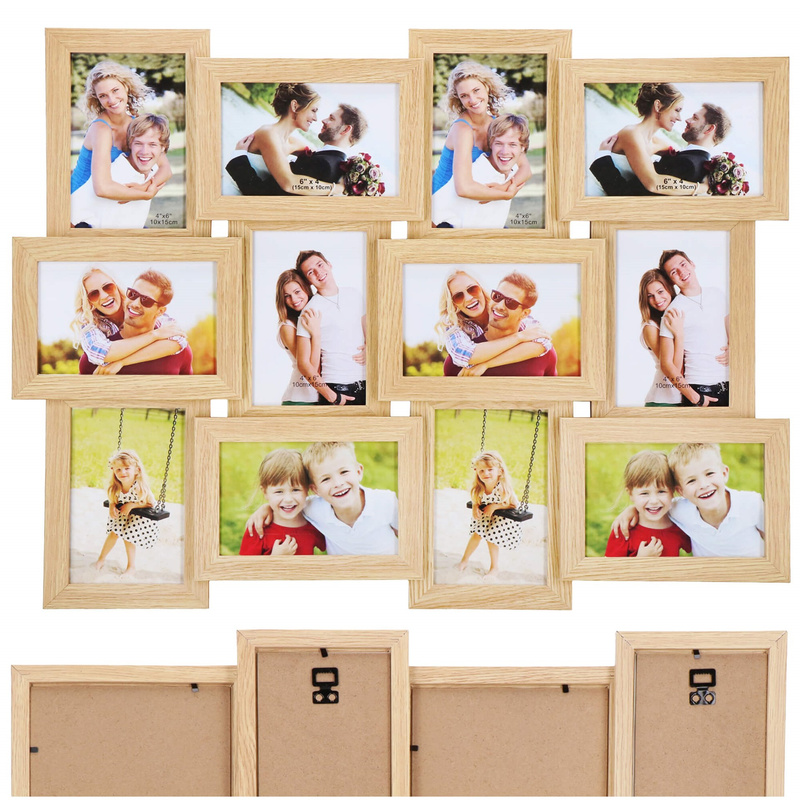 Ramka na zdjęcia 12 zdjęć multiramka 10x15 brązowa