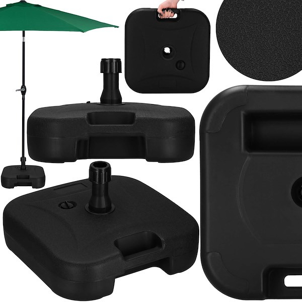 Podstawa z obciążeniem pod parasol ogrodowy 22l stojak, podstawka na parasol czarna