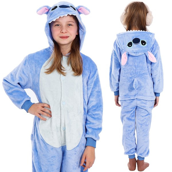 Piżama jednoczęściowa kigurumi dziecięcy kombinezon Stitch rozmiar 120-130 cm