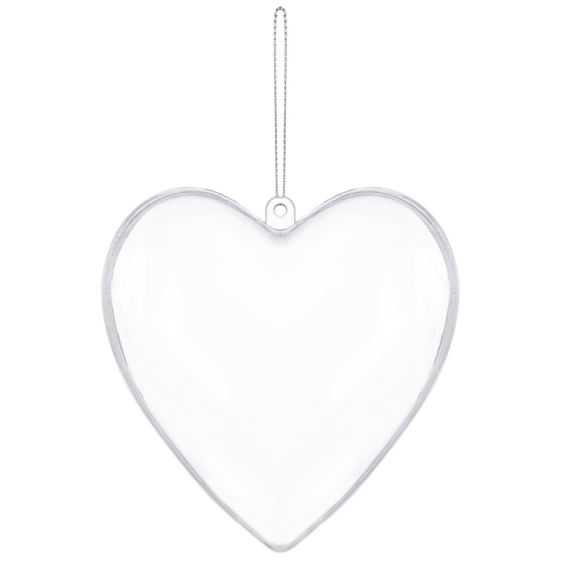 Bombka akrylowa 12cm serce plastikowe decoupage