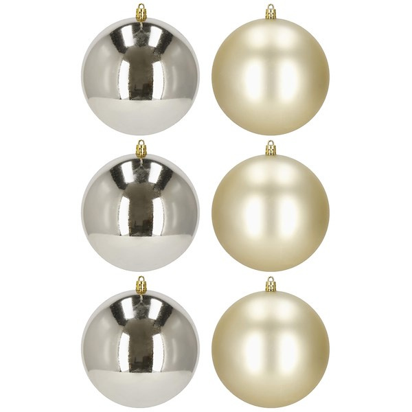 Bombki choinkowe 6 szt. zawieszki na choinkę ozdoby świąteczne 10 cm szampańskie