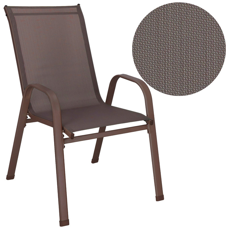 Krzesła tarasowe metalowe, balkon, do 120 kg brązowe