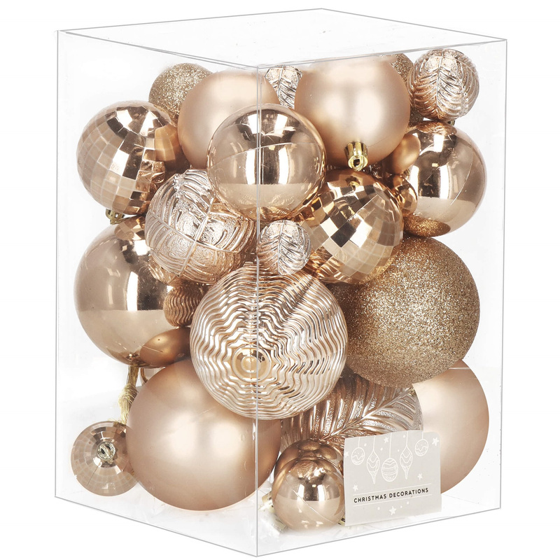 Bombki choinkowe 31 szt. zawieszki na choinkę ozdoby świąteczne rose gold