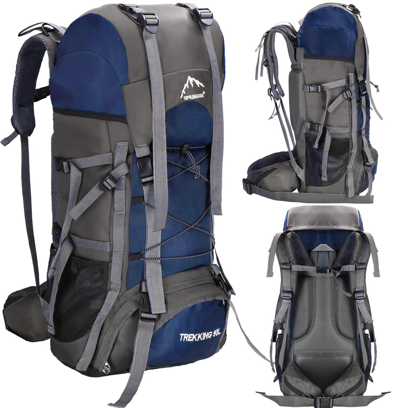 Plecak trekkingowy 90 L turystyczny na survival w góry, z osłoną przeciwdeszczową