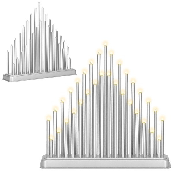 Świecznik adwentowy 33 świece LED, srebrny