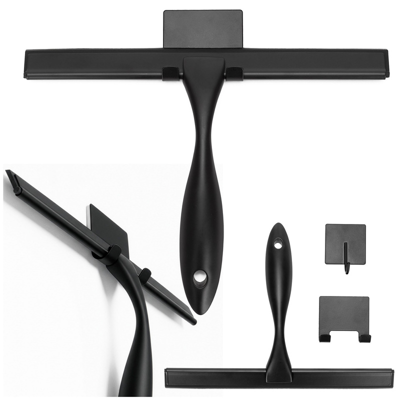 Ściągaczka łazienkowa do wody, kabiny prysznicowej z uchwytem, czarna