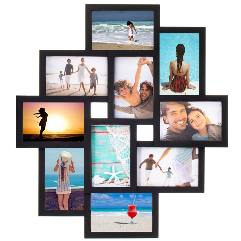 Ramka na zdjęcia 10 zdjęć multiramka 10x15 czarna