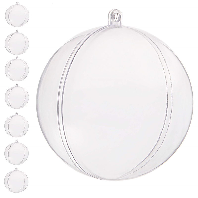 Bombki akrylowe 6cm kula plastikowa decoupage zestaw 8 szt.