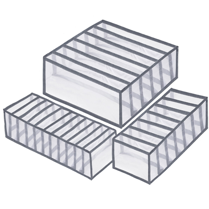 Organizer do szuflady na bieliznę z przegródkami szary