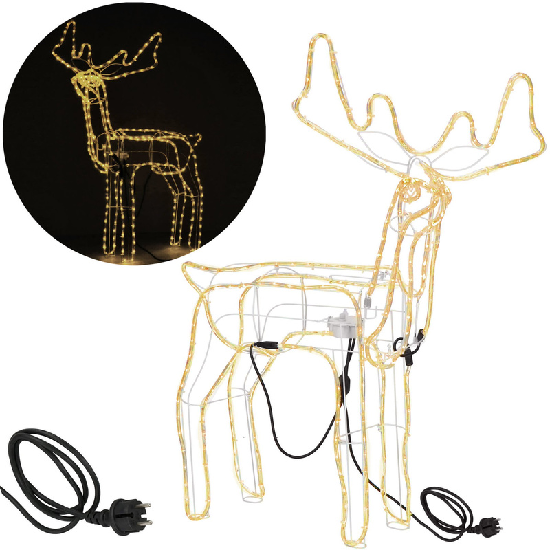 Renifer Led świąteczny z ruchomą głową 115 cm świetlna dekoracja do ogrodu biały ciepły