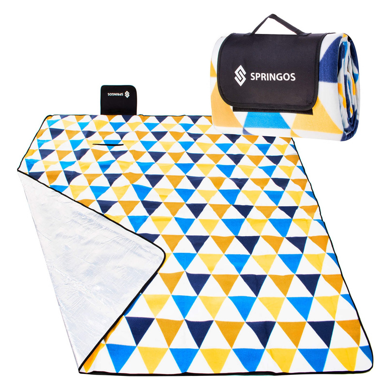 Koc piknikowy w trójkąty 200x200 cm