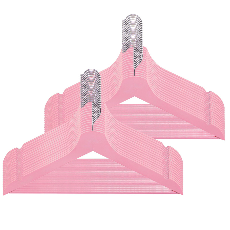 Wieszaki na ubrania drewniane zestaw 30 szt. różowe