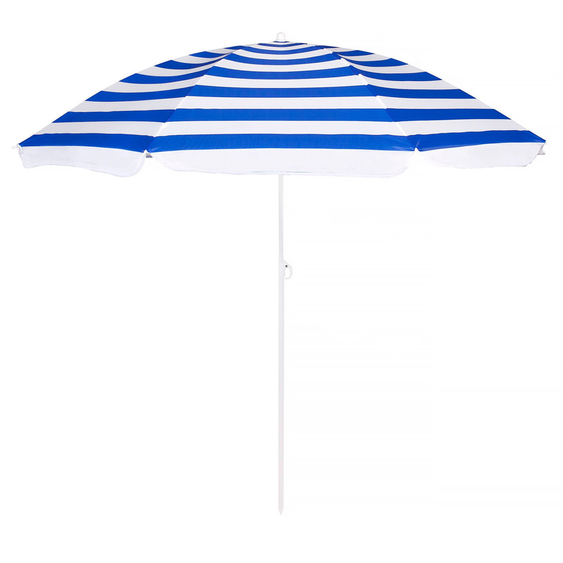 Parasol plażowy, ogrodowy 180 cm łamany niebiesko-biały