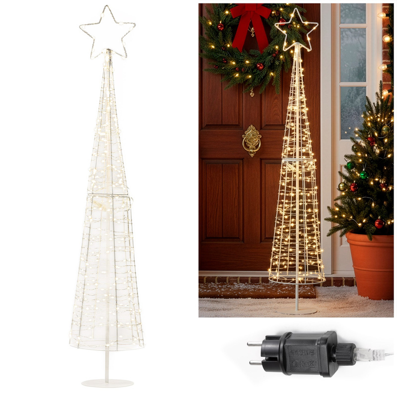 Choinka na zewnątrz 100 cm dekoracja świąteczna 250 Led ciepły biały IP44