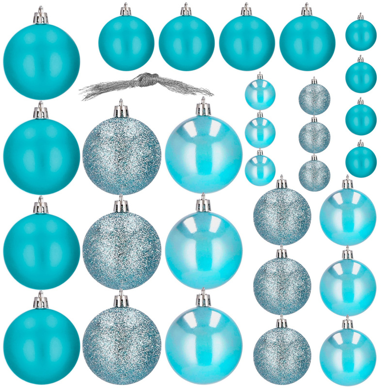 Bombki choinkowe 30 szt. ozdoby świąteczne dekoracje niebieskie