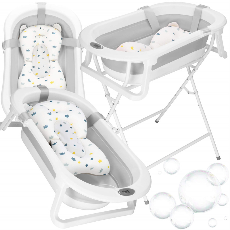 Wanienka dla niemowląt 40 L ze stojakiem turystyczna dla z termometrem i poduszką